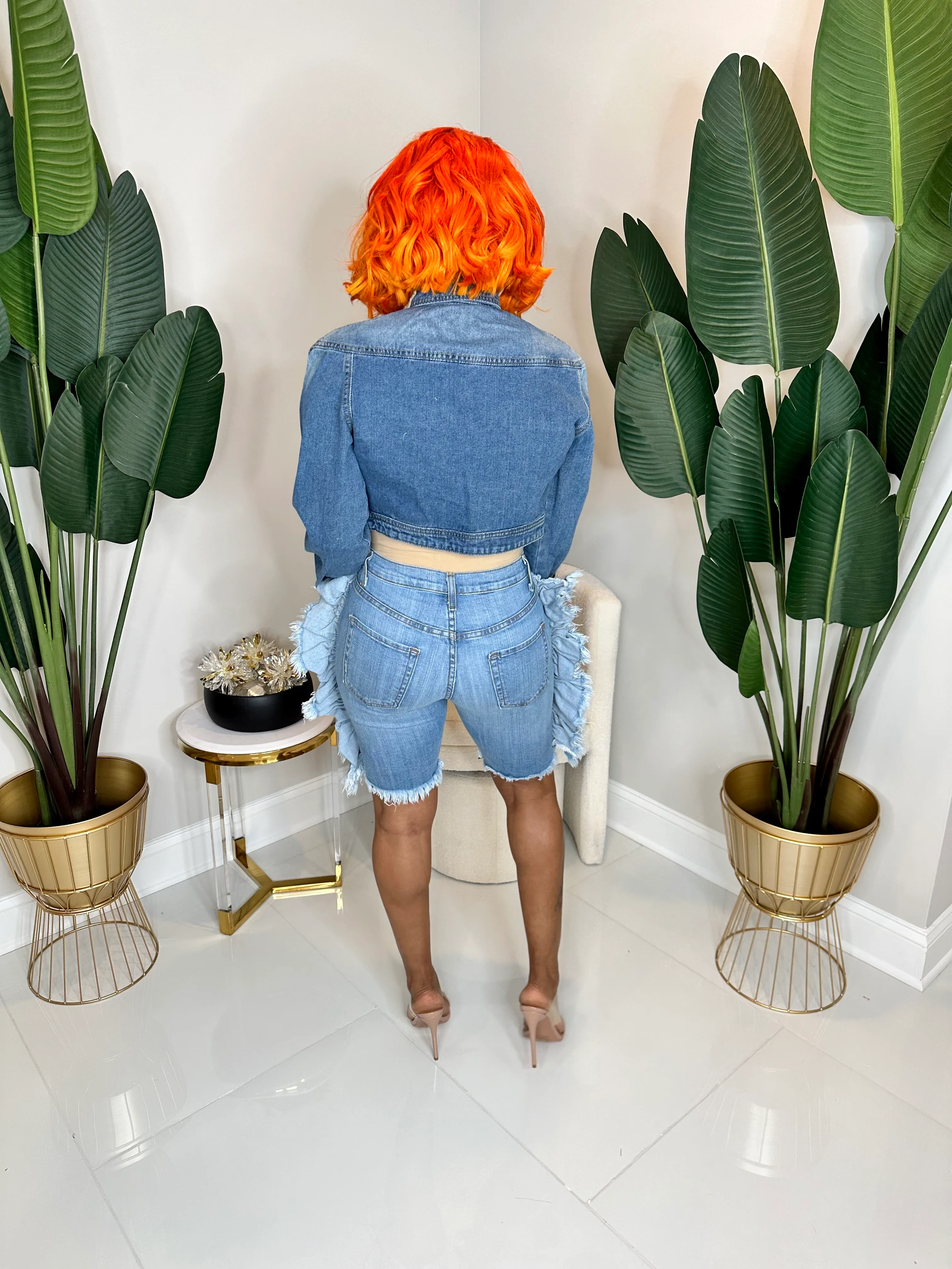 Ballerina Cropped Denim Jacket - Image 2