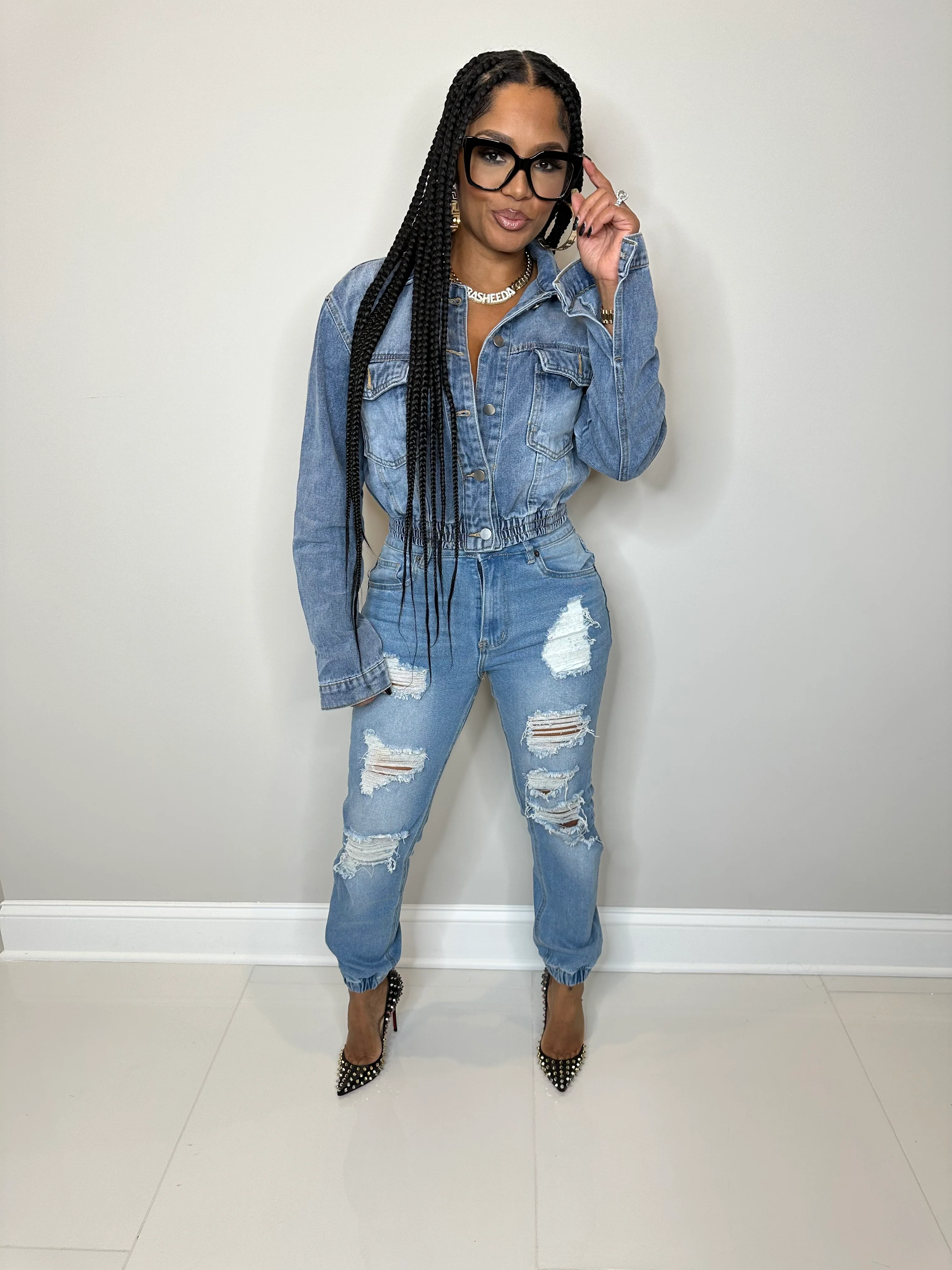 Crop It Denim Jacket - Image 2