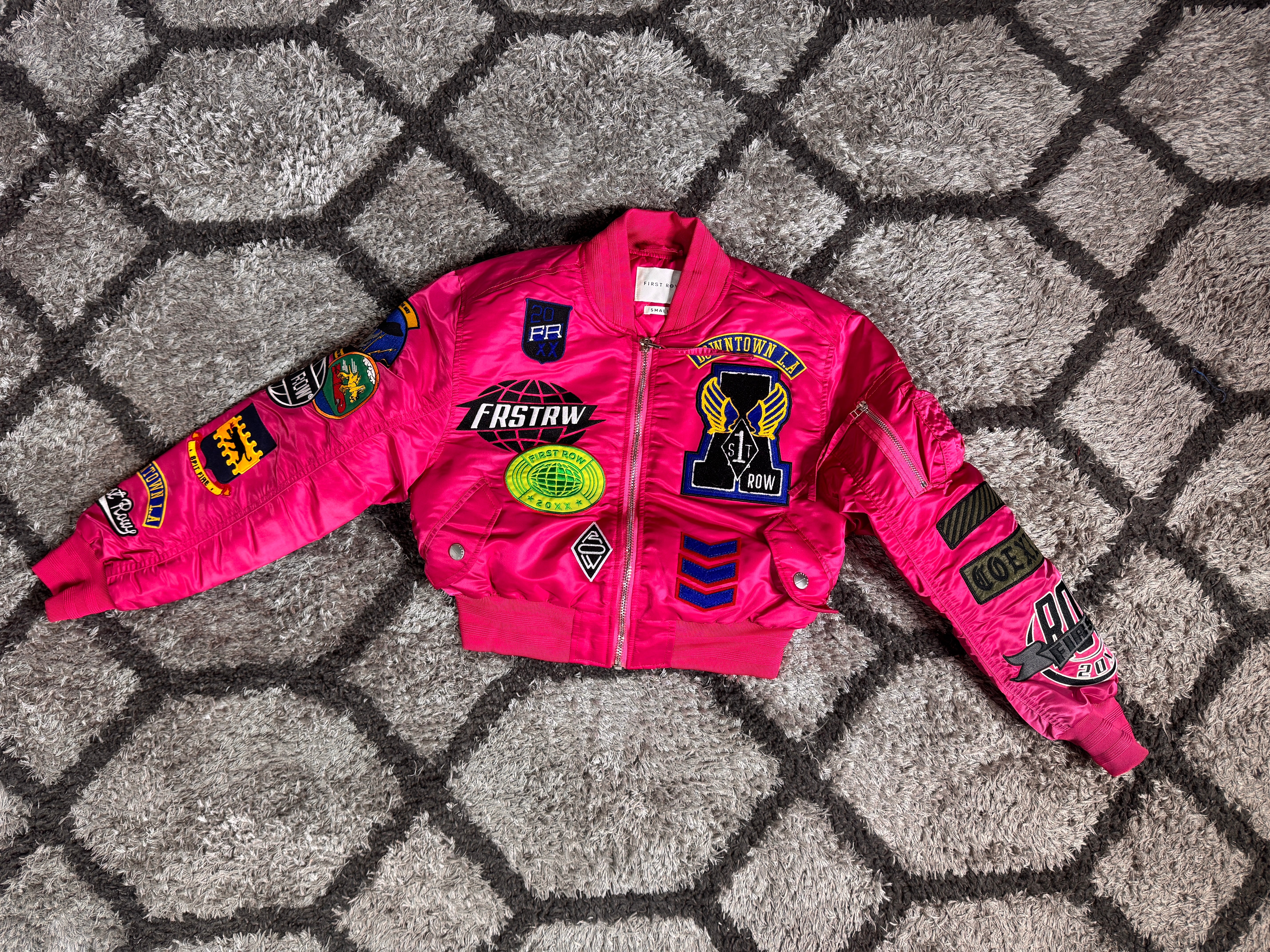 Patch & Crop Bomber Jacket - Image 4