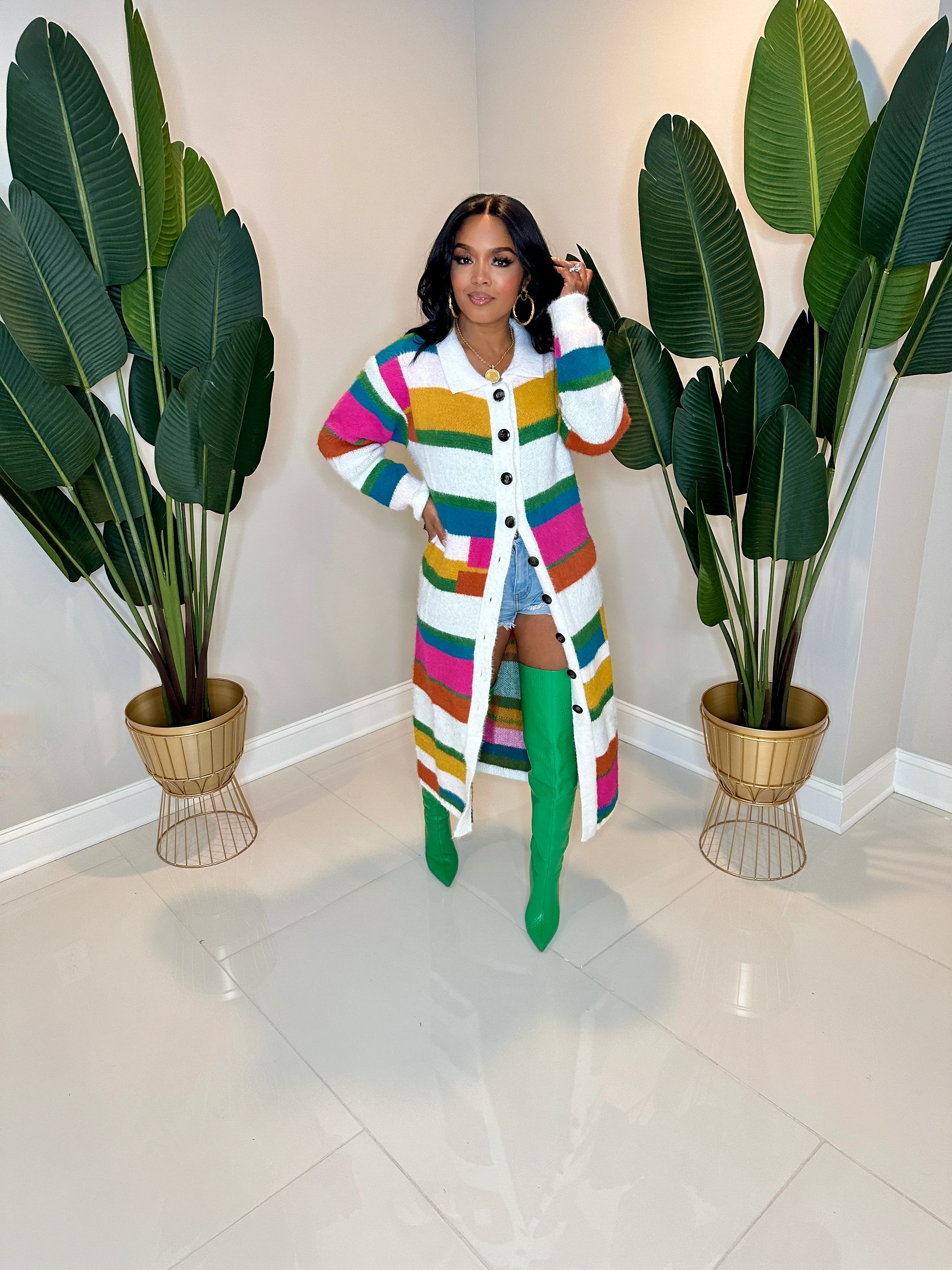 Stripes & Buttons Cardigan - Image 2